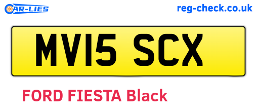 MV15SCX are the vehicle registration plates.
