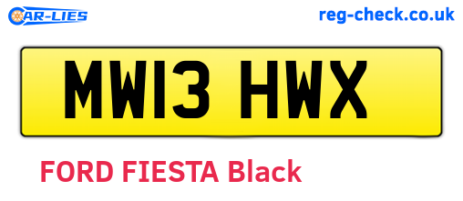 MW13HWX are the vehicle registration plates.