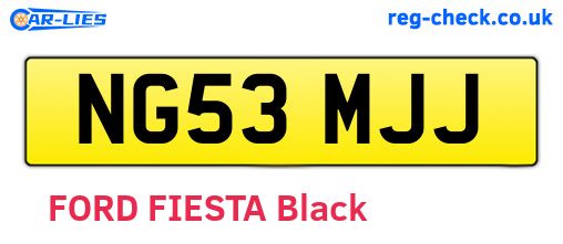 NG53MJJ are the vehicle registration plates.
