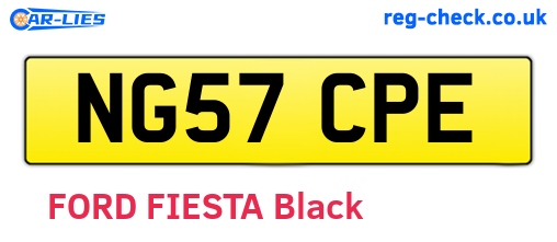 NG57CPE are the vehicle registration plates.