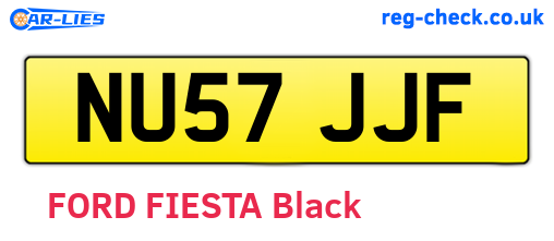 NU57JJF are the vehicle registration plates.