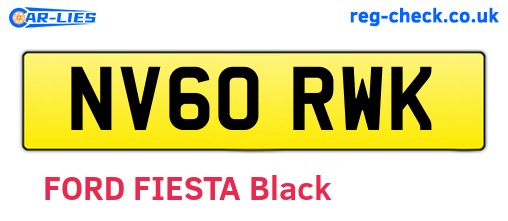 NV60RWK are the vehicle registration plates.