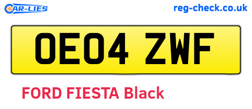 OE04ZWF are the vehicle registration plates.