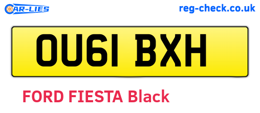 OU61BXH are the vehicle registration plates.