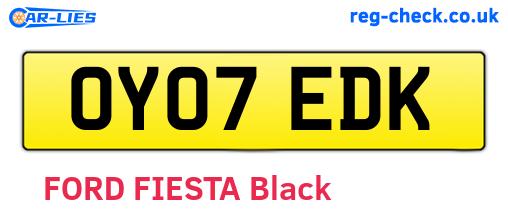 OY07EDK are the vehicle registration plates.