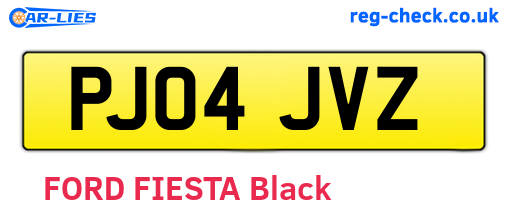 PJ04JVZ are the vehicle registration plates.