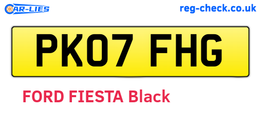 PK07FHG are the vehicle registration plates.