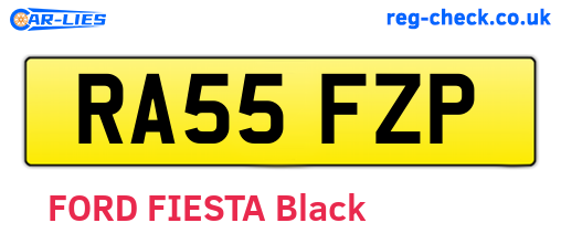RA55FZP are the vehicle registration plates.
