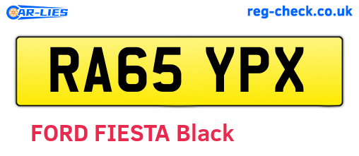 RA65YPX are the vehicle registration plates.