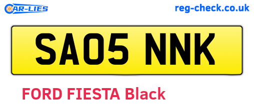 SA05NNK are the vehicle registration plates.
