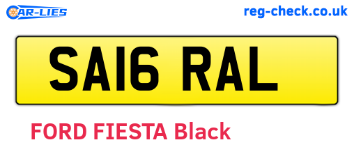 SA16RAL are the vehicle registration plates.