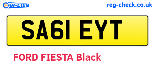 SA61EYT are the vehicle registration plates.