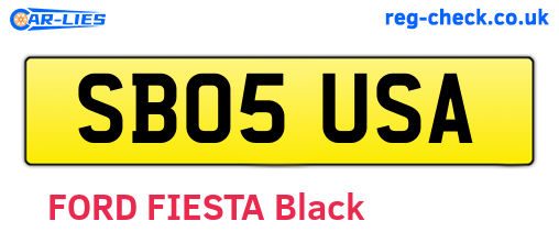 SB05USA are the vehicle registration plates.