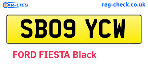 SB09YCW are the vehicle registration plates.
