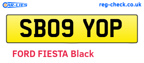 SB09YOP are the vehicle registration plates.