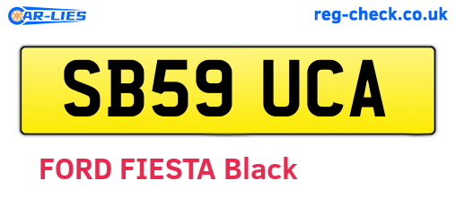 SB59UCA are the vehicle registration plates.