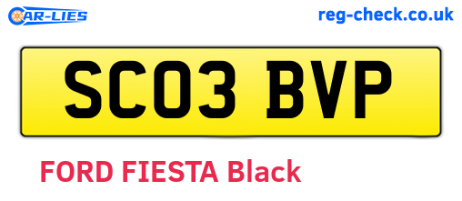 SC03BVP are the vehicle registration plates.
