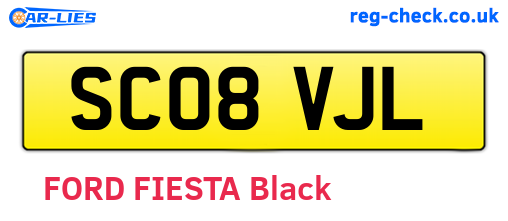 SC08VJL are the vehicle registration plates.