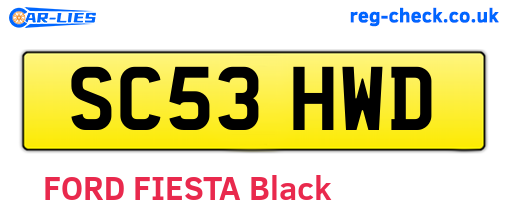 SC53HWD are the vehicle registration plates.