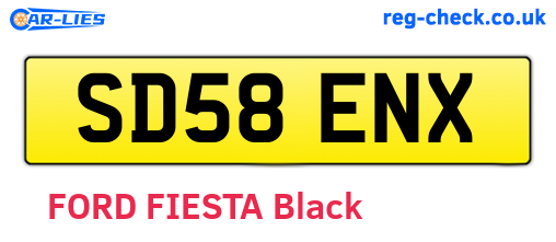 SD58ENX are the vehicle registration plates.