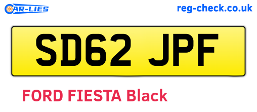 SD62JPF are the vehicle registration plates.