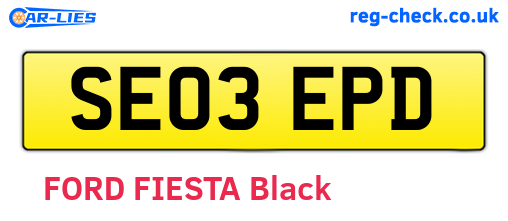 SE03EPD are the vehicle registration plates.