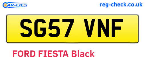 SG57VNF are the vehicle registration plates.