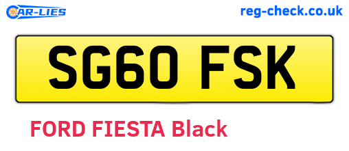 SG60FSK are the vehicle registration plates.