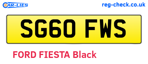 SG60FWS are the vehicle registration plates.