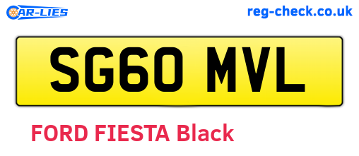 SG60MVL are the vehicle registration plates.