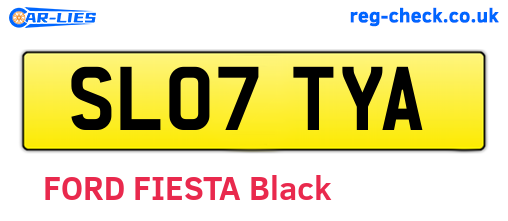 SL07TYA are the vehicle registration plates.