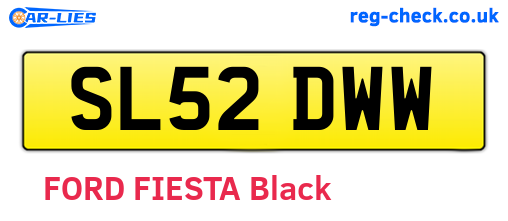 SL52DWW are the vehicle registration plates.