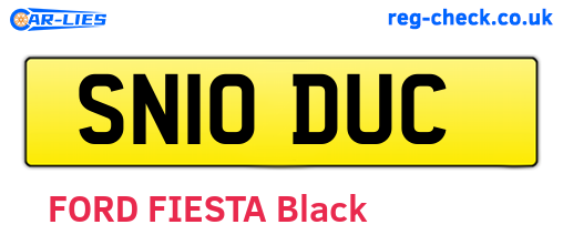 SN10DUC are the vehicle registration plates.