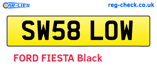 SW58LOW are the vehicle registration plates.