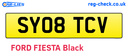SY08TCV are the vehicle registration plates.