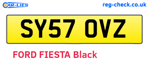 SY57OVZ are the vehicle registration plates.