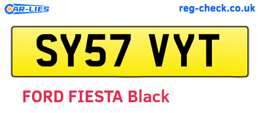 SY57VYT are the vehicle registration plates.