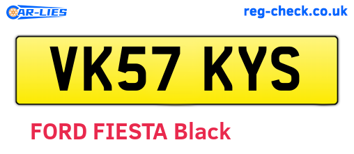 VK57KYS are the vehicle registration plates.
