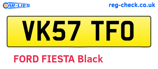 VK57TFO are the vehicle registration plates.