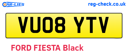 VU08YTV are the vehicle registration plates.