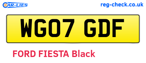 WG07GDF are the vehicle registration plates.