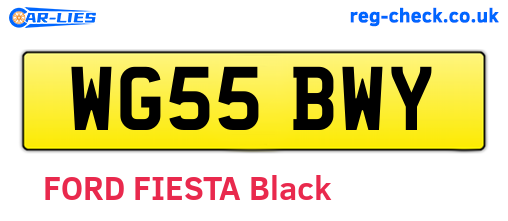 WG55BWY are the vehicle registration plates.