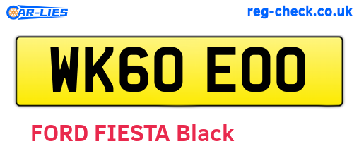 WK60EOO are the vehicle registration plates.