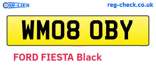 WM08OBY are the vehicle registration plates.