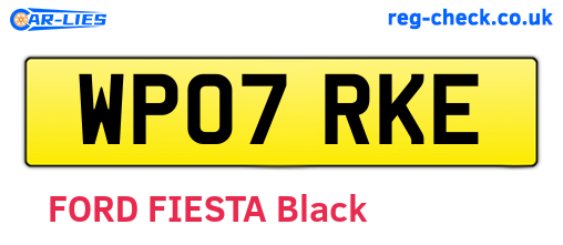 WP07RKE are the vehicle registration plates.