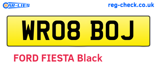 WR08BOJ are the vehicle registration plates.