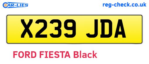 X239JDA are the vehicle registration plates.