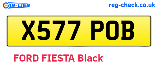 X577POB are the vehicle registration plates.