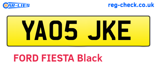 YA05JKE are the vehicle registration plates.