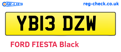 YB13DZW are the vehicle registration plates.